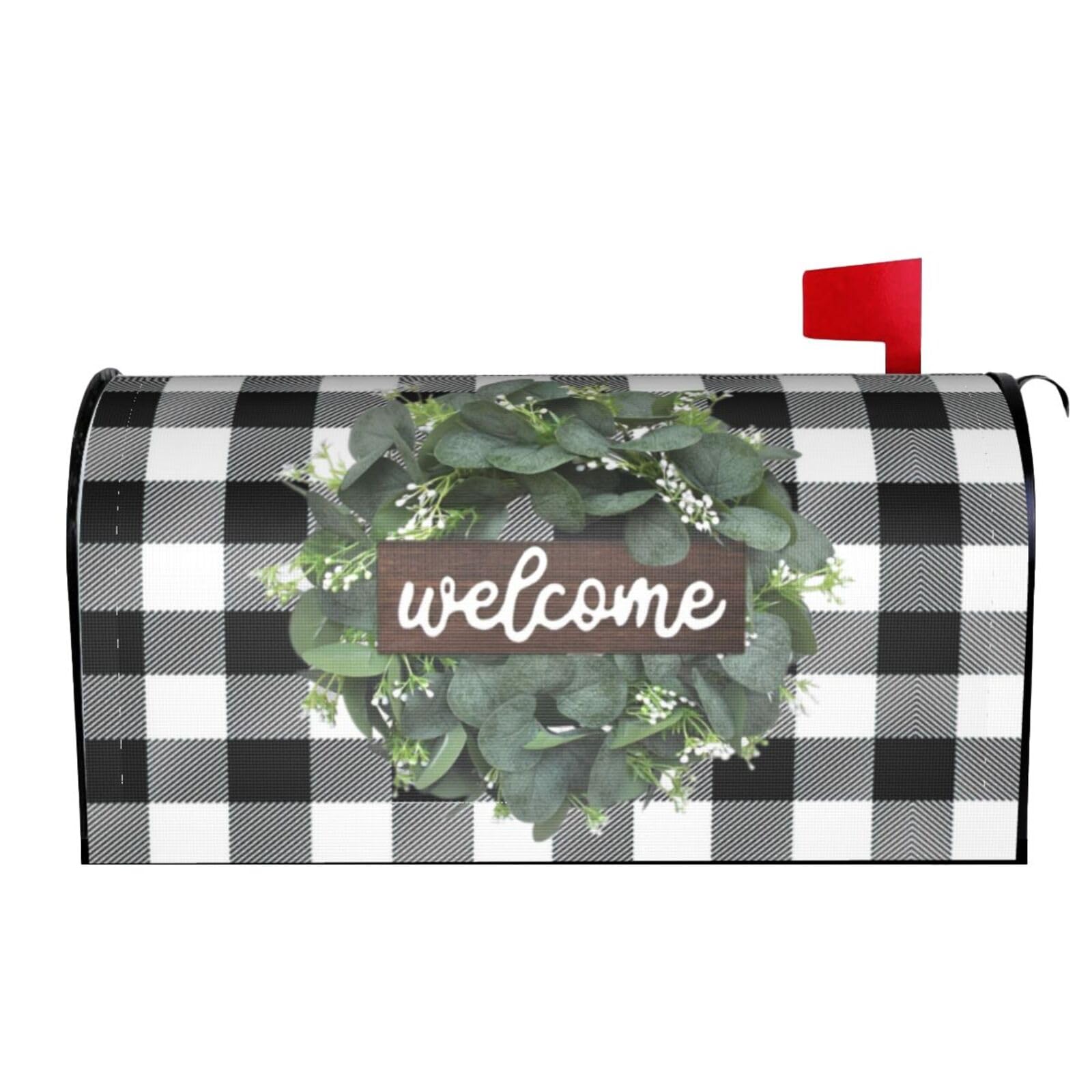 Welcome Wreath 05 Mailbox Covers Magnetic Wraps Post Letter Box Cover Garden Home Decor