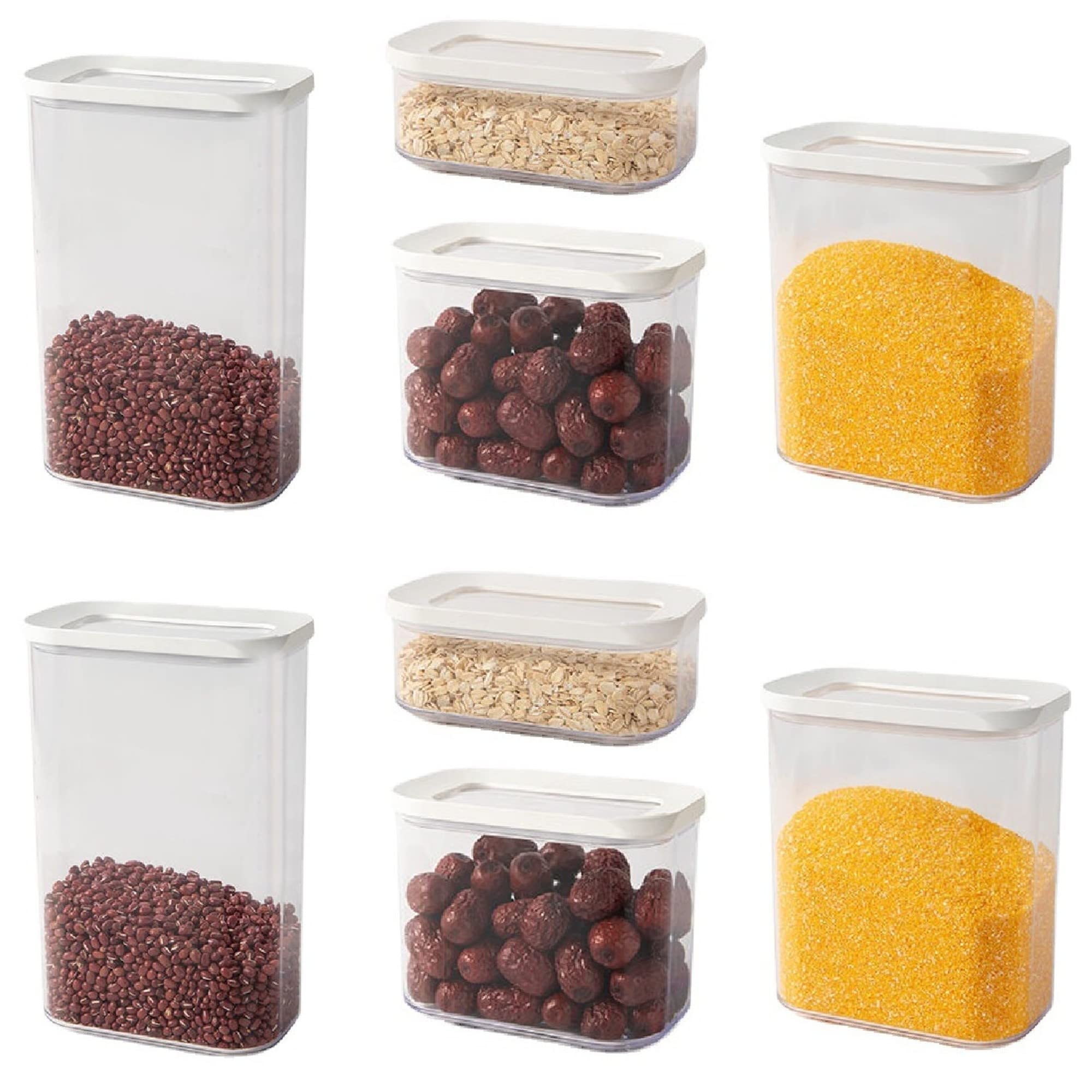 TOMATUS® Airtight Kitchen Food Storage Containers, Kitchen Plastic Storage Box, Perfect to Store Cereal, Flour or Sugar (Pack Of 8)