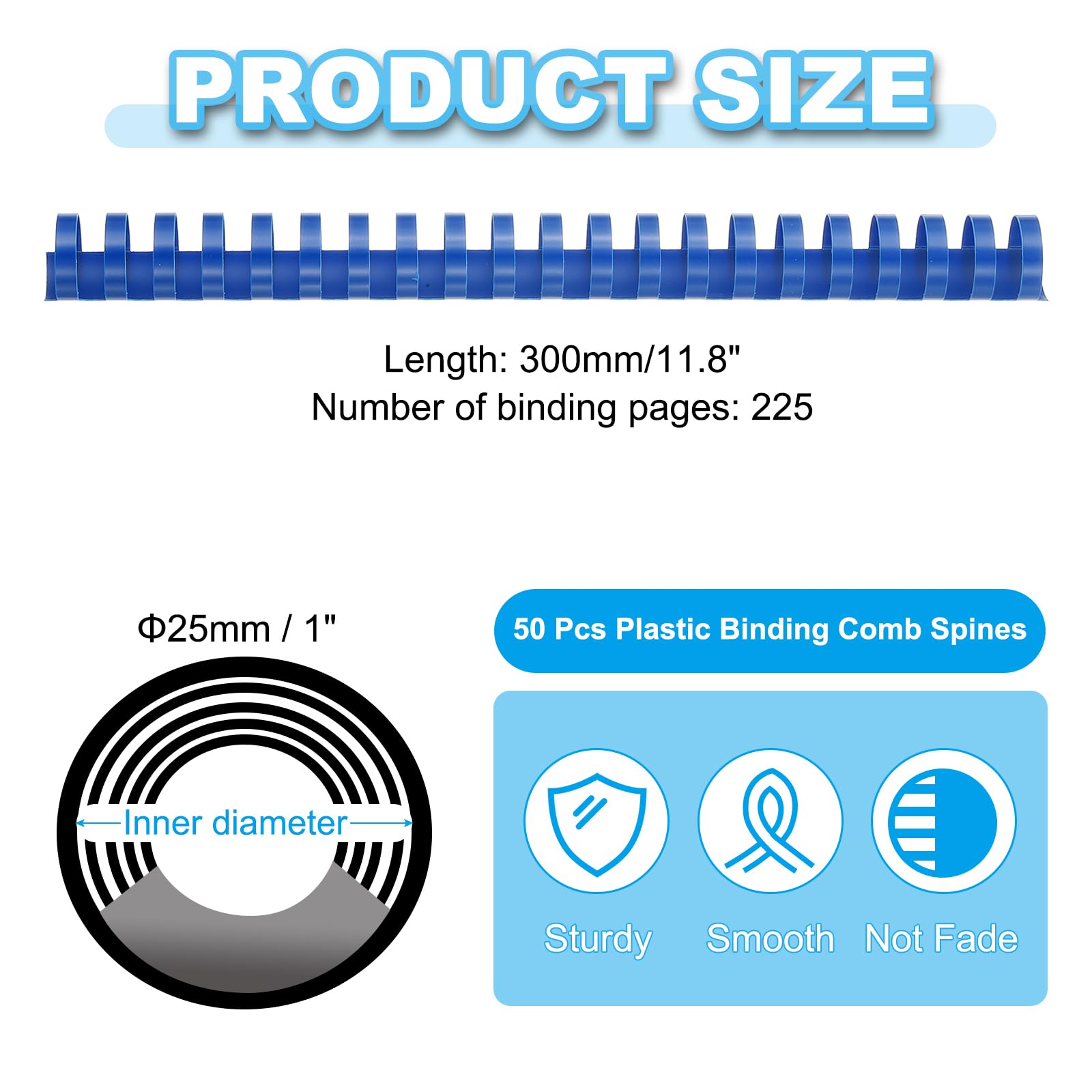 PATIKIL 25mm (1") Plastic Binding Combs - Image 2
