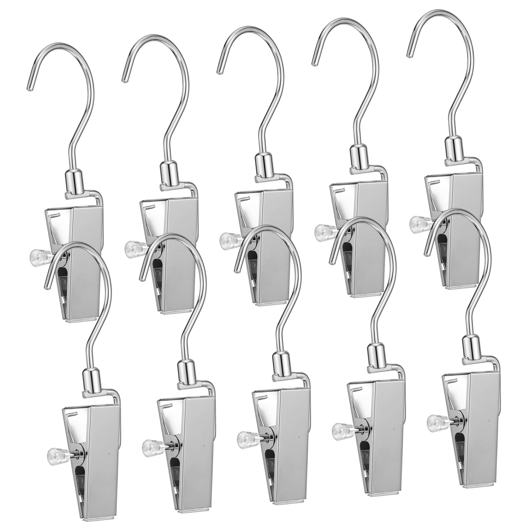 Homoyoyo 10pezzi Ganci Per Stivali Senza Tracce Clip in Metallo Robuste Ganci Girevoli Per Armadio Accessori Multiuso Per Bucato e Vestiti