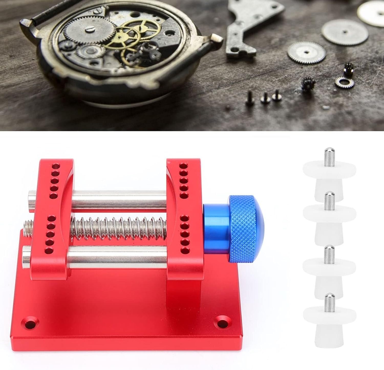 Soporte de Caja de Reloj de Aluminio con 4 Accesorios para Batería