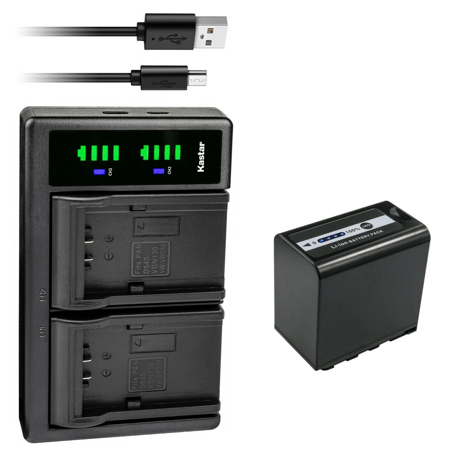 Kastar1-Pack AG-VBR89G Battery and LTD2 USB Charger Compatible with  Panasonic Lumix BGH1 Cinema 4K Box Camera, HC-X1000, HC-MDH2, HC-MDH2GK