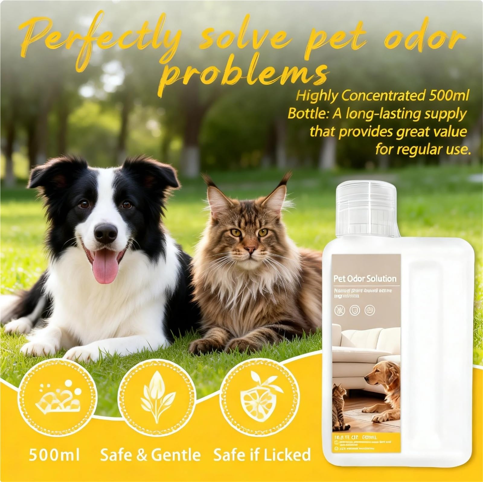 Solución limpiadora de suelos y eliminador olores mascotas 500ml, Compatible con MOVA V50 Ultra, Z60, P10 Pro, S20 Robot aspirador