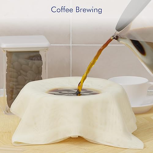 Miniatura 6 de 6 piezas de estopilla reutilizable, grado 100, 20 x 20 pulgadas, paño de queso con dobladillo para colar manualidades, colador de tela 100% algodón