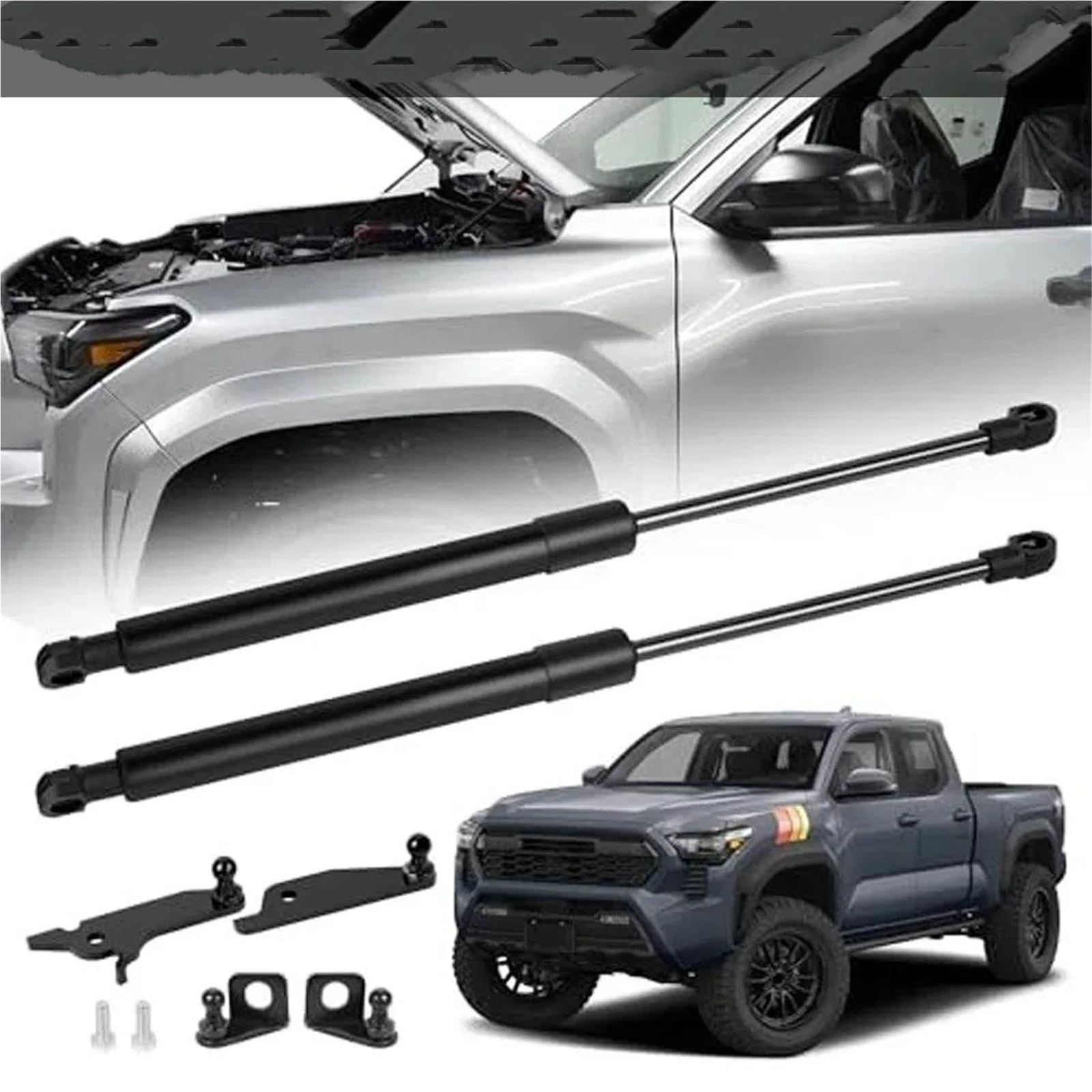 Genérico Muelle Neumático Capo Resortes Gas Capó Delantero para Toyota para Tacoma 2024 2025 Amortiguadores Soportes Elevación Varilla Hidráulica Repuesto Accesorios para Coche
