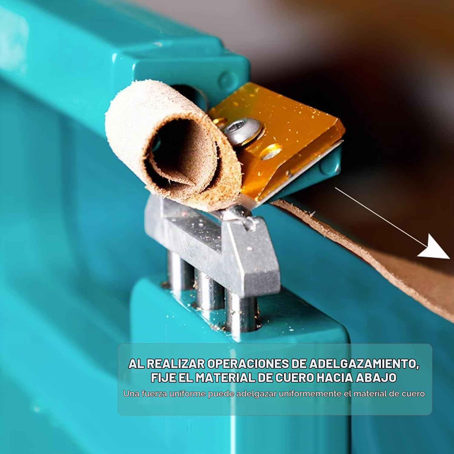 Máquina de Biselado de Cuero, Máquina de Biselado de Bordes Artesanales de Cuero, Herramienta Peladora de Divisor de Reparación de Cuero para Suministros de Artesanía en Cuero