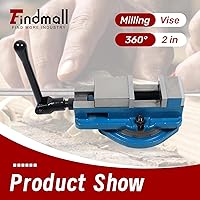 Vista 2 de findmall Tornillo de molino de precisión de 2 pulgadas con tornillo de banco de fresado resistente con base de rotación de 360 grados
