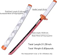 Vista 2 de ziqing Espada para cosplay de Demon Slayer hecha a mano, Katana de 31 pulgadas con múltiples estilos para elegir
