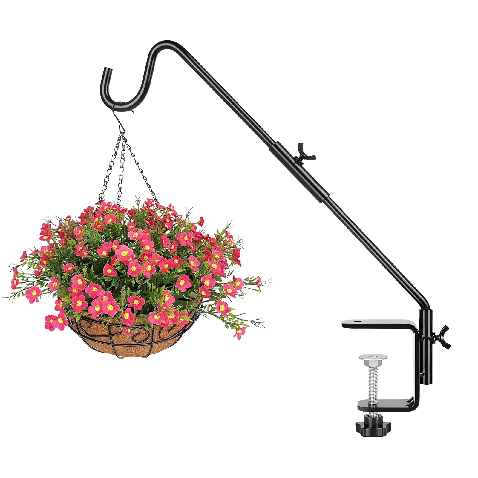 Photo 1 of BOLITE Heavy Duty Deck Hook, 16 Inch Bird Feeder Hanger for Hummingbird Feeders, Planters, Lanterns, Wind Chimes, 360° Rotatable Arm, Black, Birthday Gifts for Women Men, Gifts for Mom Dad