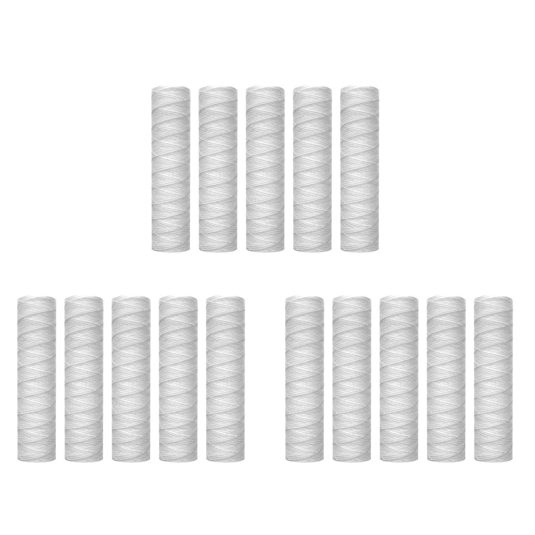 15x Micrometri 10 X 2.5 Pollici Cartuccia Filtro Acqua Sedimenti Avvolti Stringa Filtrazione Sedimenti Casa Intera, Sostituzione Universale per Alloggiamento Ro 10 Pollici