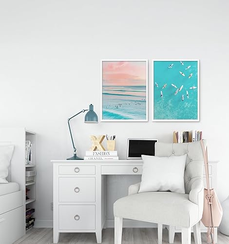 Miniatura 4 de Brooke & Vine Pósteres de surf para decoración de sala de arte de playa (sin marco, 12 x 16 pulgadas, juego de 2) impresiones artísticas de pared