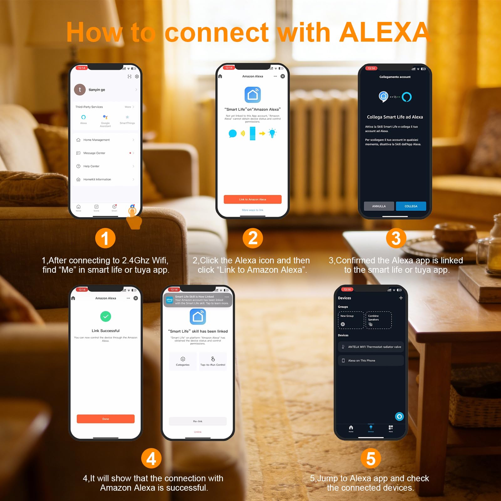 ANTELA Termostato smart per termosifone | Valvola Termostatica Intelligente Wifi, Gestione Smart del Riscaldamento, via Smart Life APP
