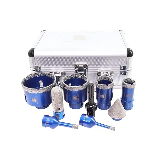 BRSCHNITT - Juego de brocas con núcleo de diamante, sierra de agujero de diamante para azulejos de porcelana, cerámica, mármol, granito con rosca