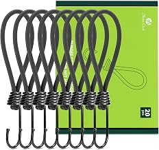 Abma Cord Elastic Cords with Hooks 18 cm 20pcs Rubber Octopus Tensioners | Tarps, Tents, Outdoor