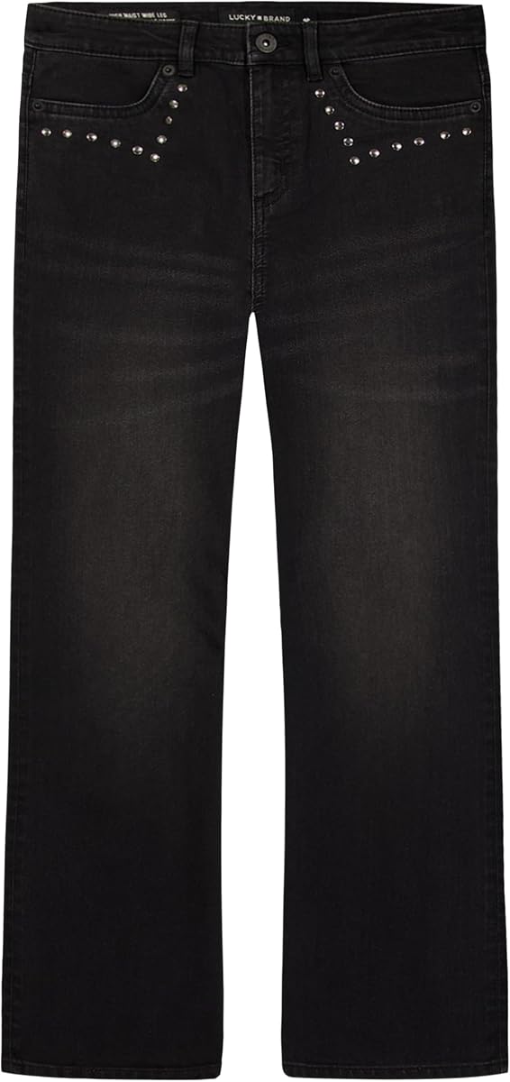 Lucky Brand Girls' High Rise Wide Flare Stretch Denim Jean, Zipper Fly & Button Closure