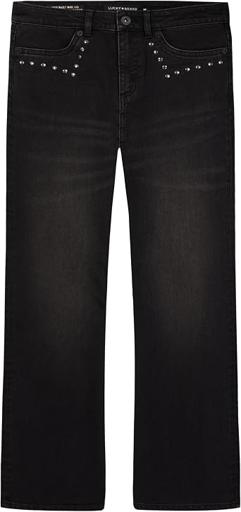 Lucky Brand Girls High Rise Wide Flare Stretch Denim Jean, Zipper Fly & Button Closure
