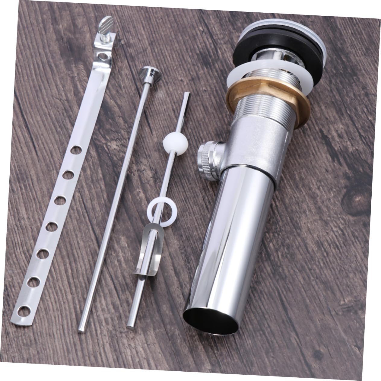 SHINEOFI Scarico Monte Per Lavabo Scarico Di Troppo Pieno Tappo Per Lavabo Nucleo in Rame Con Asta Di Sollevamento Adatto Per Lavabi Con Troppopieno