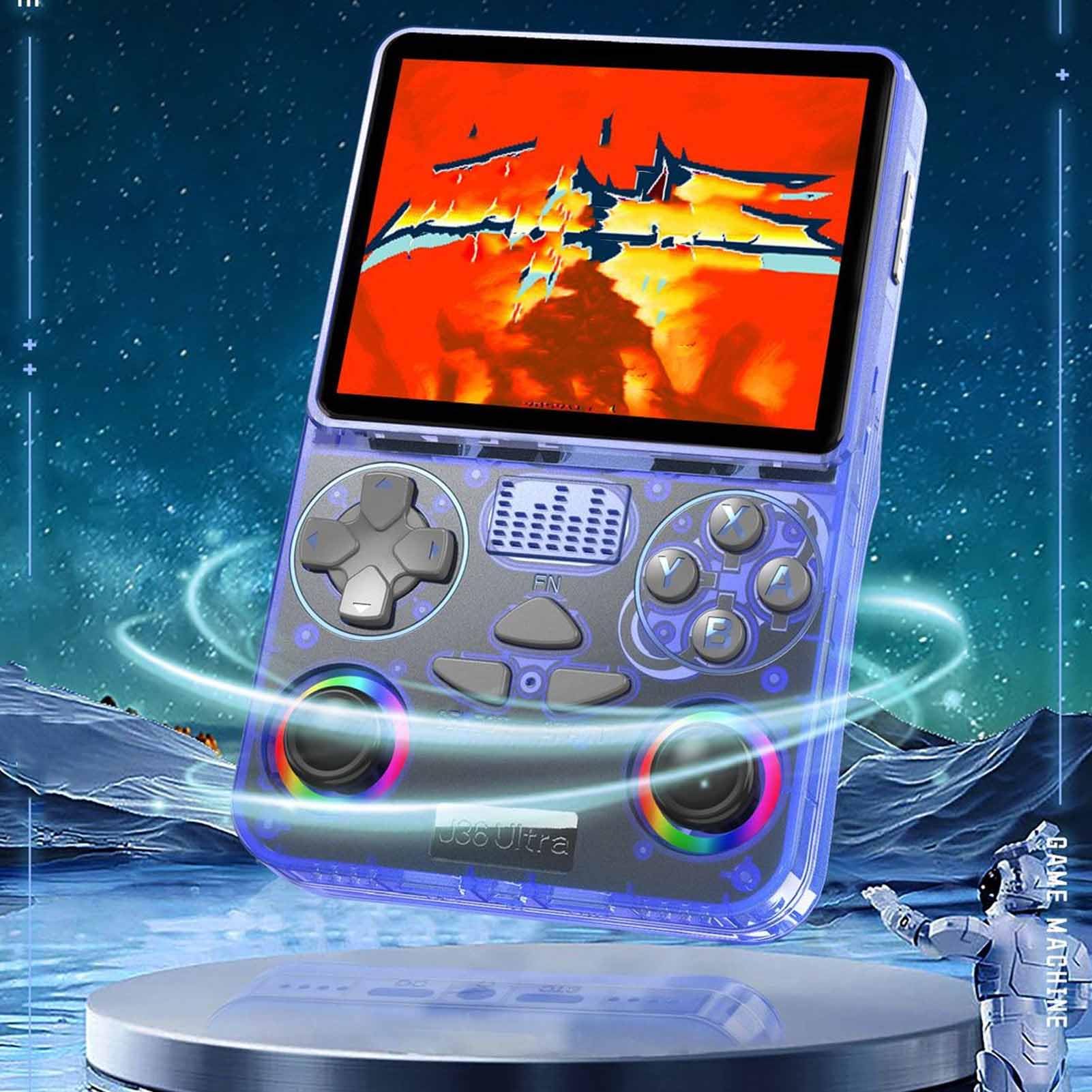 Aramox Retro-Handspielkonsole ABS Tragbare Videospielkonsole 3,5 Zoll 640 X 480 Bildschirm 30000 Vorinstallierte Spiele 64G-Karte 3000 MAh für Reisen Pendeln Tägliches Spielen