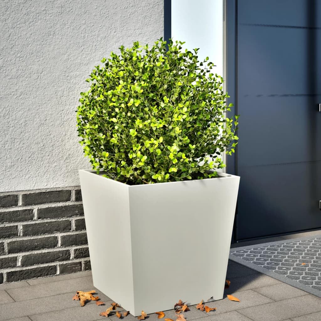 vidaXL Jardinera de Acero Blanca 50x50x50 cm