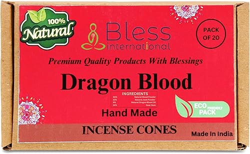 Bless-International - Sangre de dragón 100% natural, conos de incienso hechos a mano, sumergidos a mano, orgánicos, sin productos químicos para