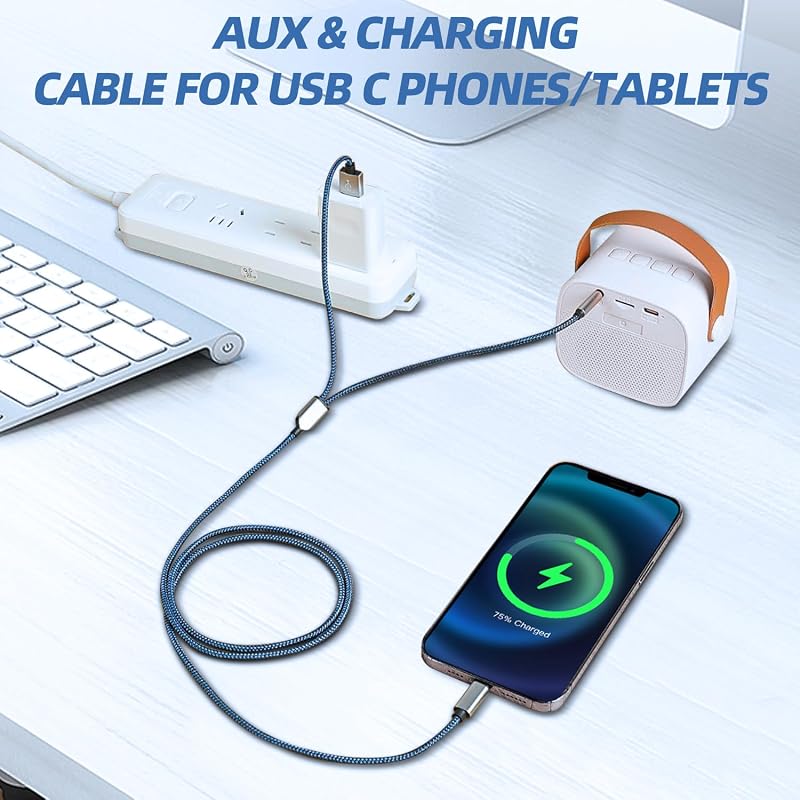 Gbformat USB-C 3.5mm Jack Aux Kábel 1.2m 2in1 Töltés és Hanglejátszás