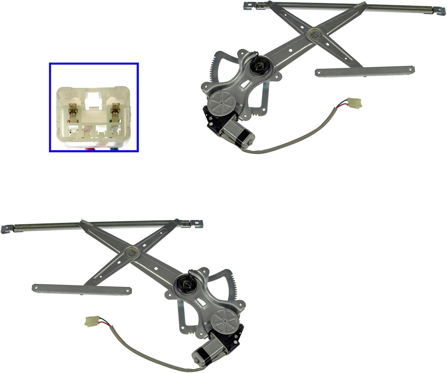 TRQ Front Power Power Window Regulator & Motor Assembly Set Compatible with 2007-2015 Toyota Tundra