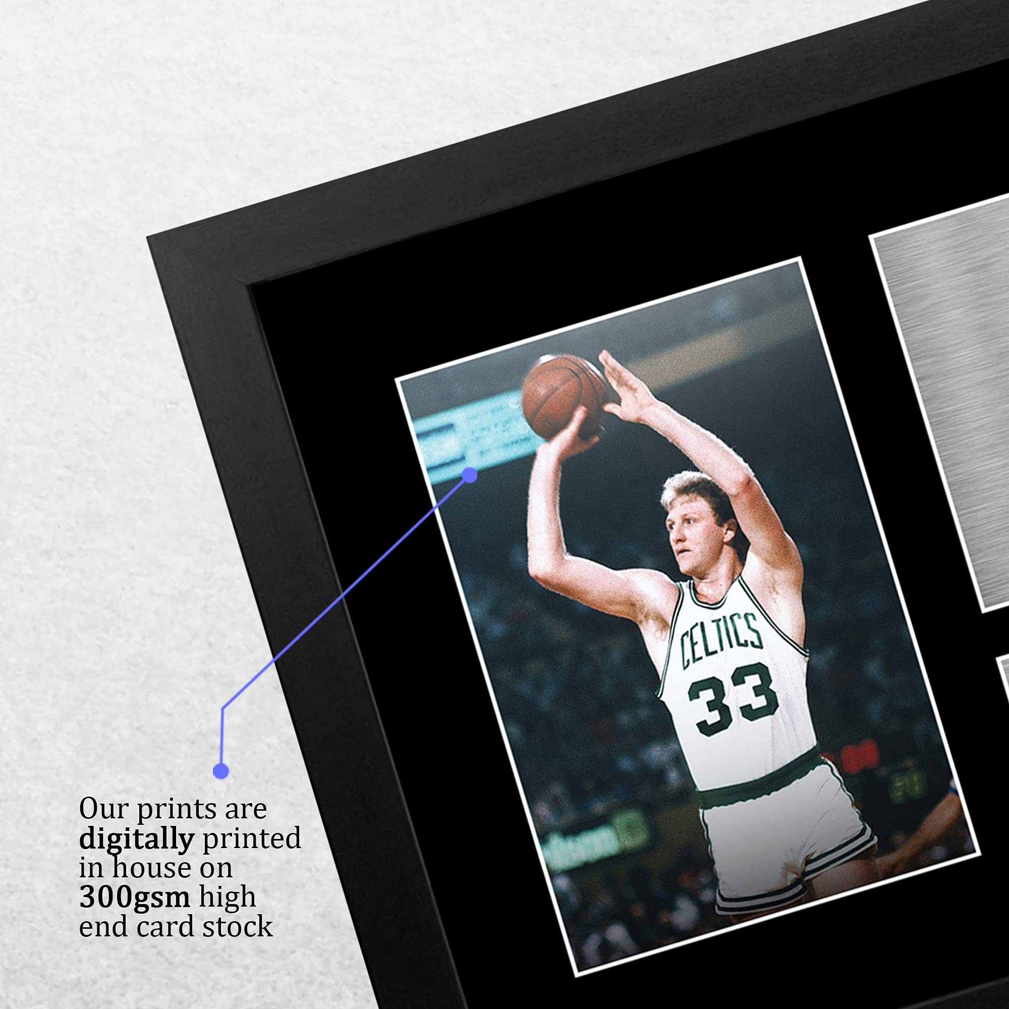 HWC Trading FR A4 Larry Bird Celtics Gifts Printed Signed Autograph Picture for Basketball Memorabilia Fans - A4 Framed - Image 4