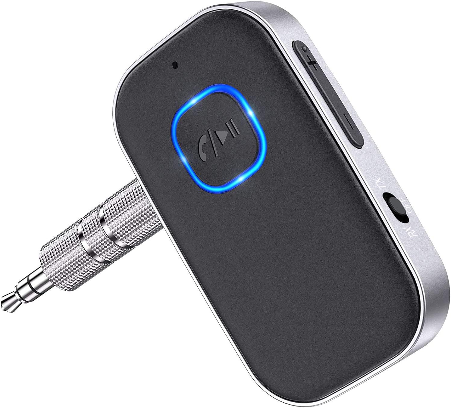 [2023 Upgraded] Bluetooth 5.0 Transmitter and Receiver for Car, Noise Cancelling Bluetooth AUX Adapter, Bluetooth Music Transmitter and Receiver for Home Stereo, Wired Headphones, Hands-Free Calls
