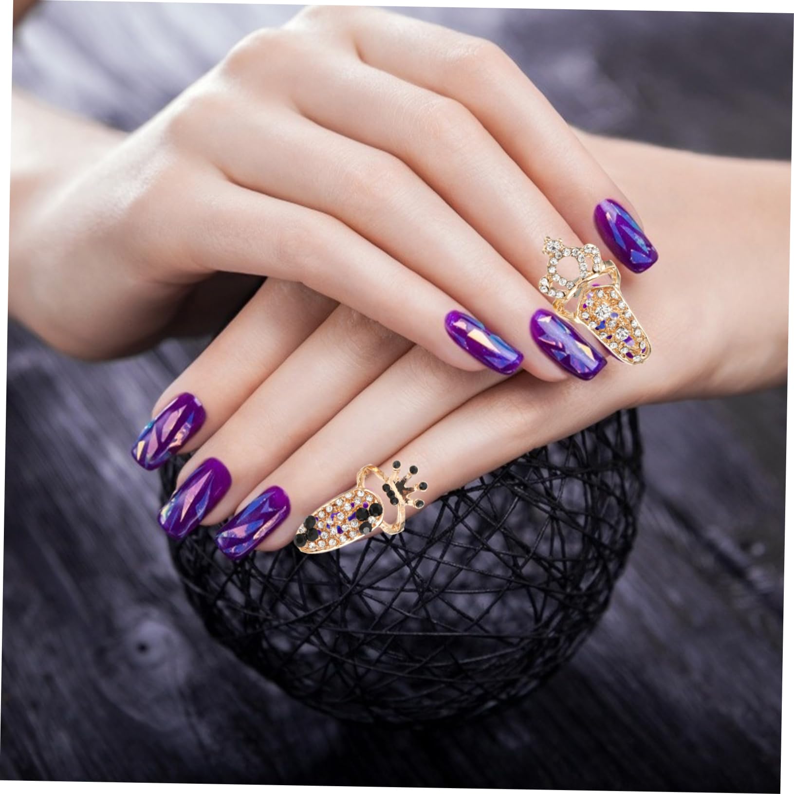 Didiseaon 5 Set Anello Per Unghie Decorazioni Unghie Decorazioni Per Unghie Artiglio Dell'unghia Ciondoli Per Unghie 3d Kit Accessori Per Manicure Decorazione Delle Unghie Lega 12 Pezzi * 5