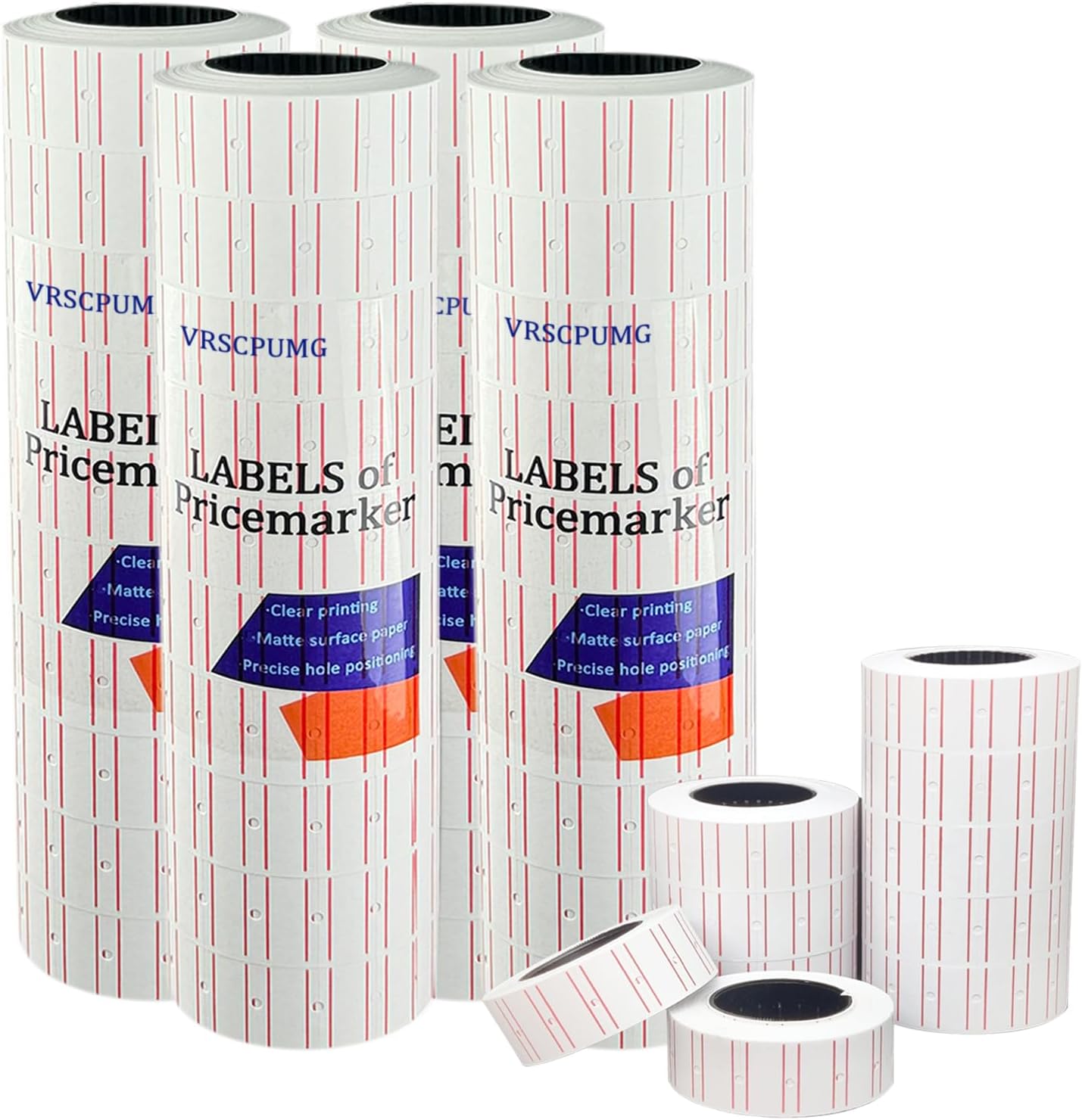40 Rolls of Price Labels - 20,000 Blank Tags, 1-Line 8-Bit Pricing Labels for Retail. Compatible with MX5500, NEW5500, CN-979 and More 1-Line Pricing Gun Machines. Color: White