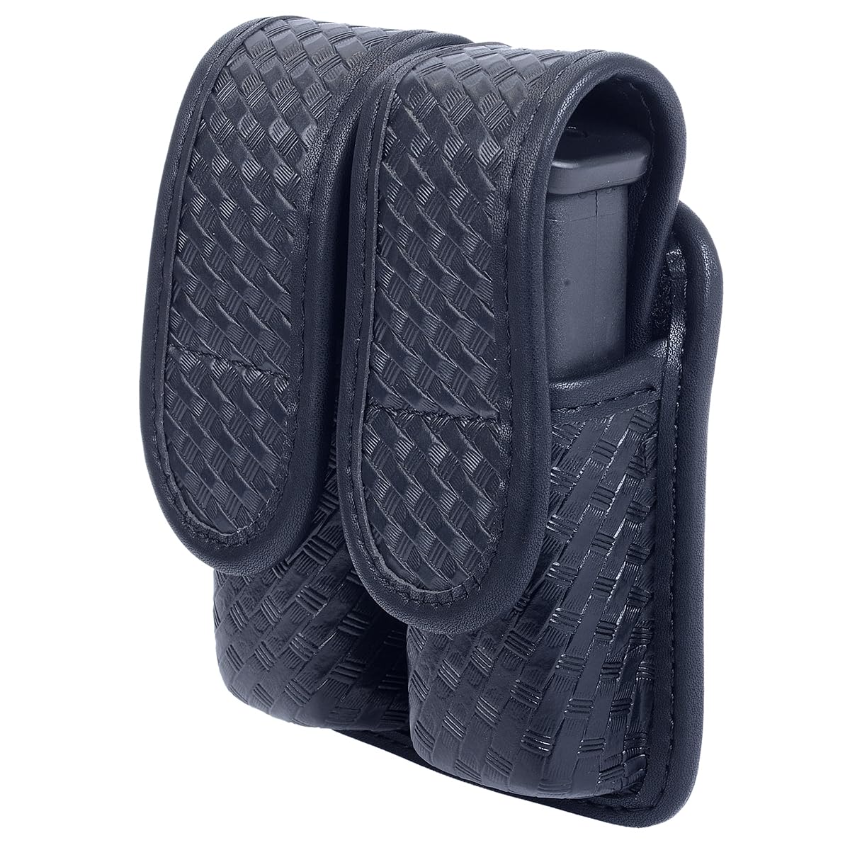 TAFTACFR Molded Double Mag Pouch Tactical Universal Magazine Holder Fits Pistol Mag Single or Double Stack IWB or OWB Mag Pouch Law Enforcement Duty Mag Holder With Removable Top Cover and Hidden Snap