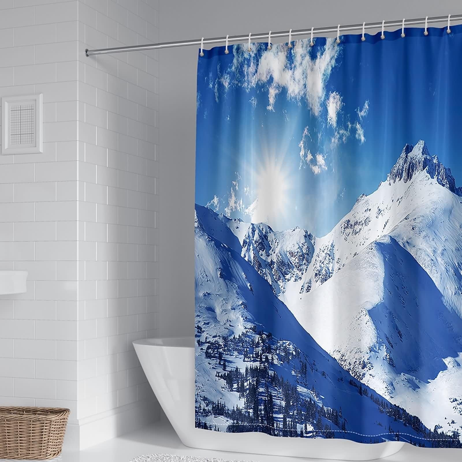 Rideau de douche bleu KnSam 165x180 cm pour éviter les inondations