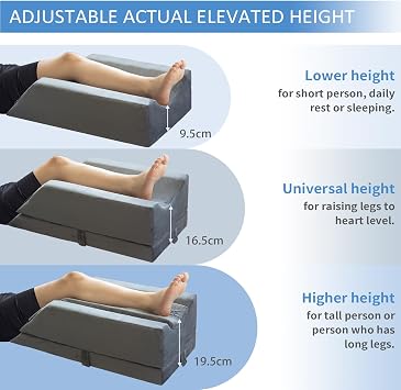 KingPavonini 4-Height Adjustable Leg Elevation Pillows for After Surgery
