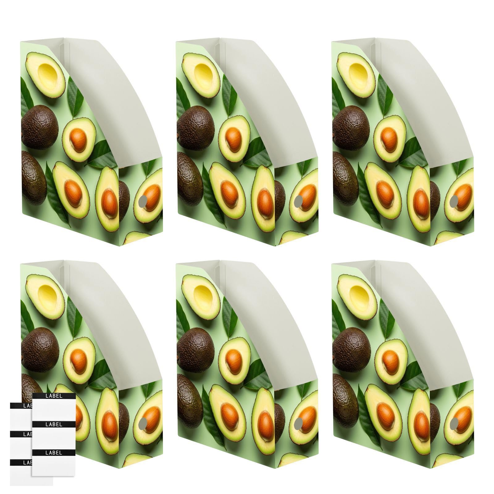 Faltbarer Zeitschriftensammler, Cartoon-Avocado-Grün