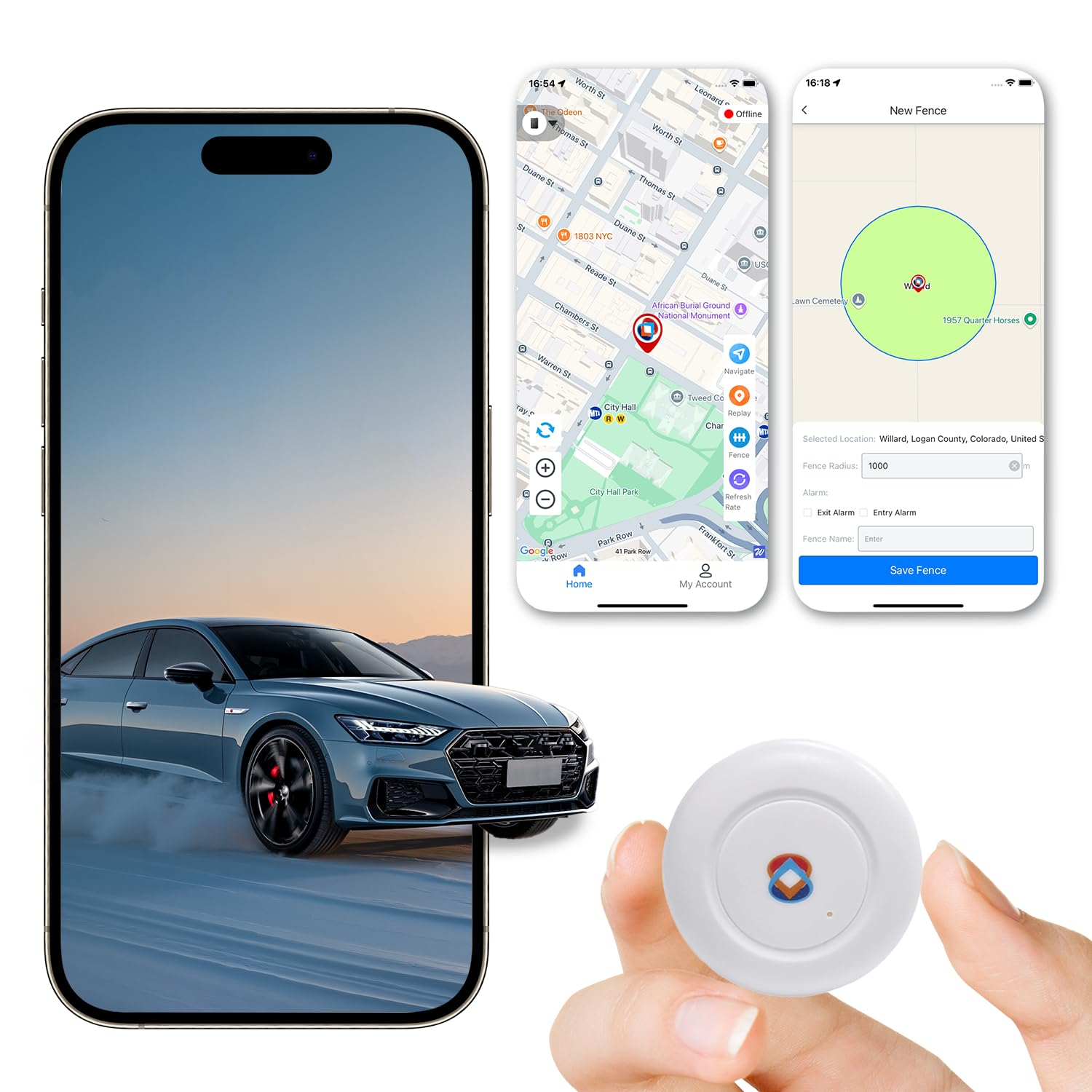 Photo 1 of GPS Tracker for Vehicles No SIM Card or Monthly Fees, iOS & Android