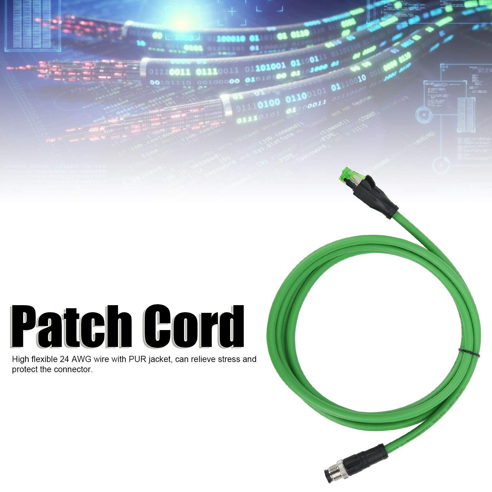 Aangepaste Cat6a Industriële buitenkabel M12 D Code 4 Pin Manne naar