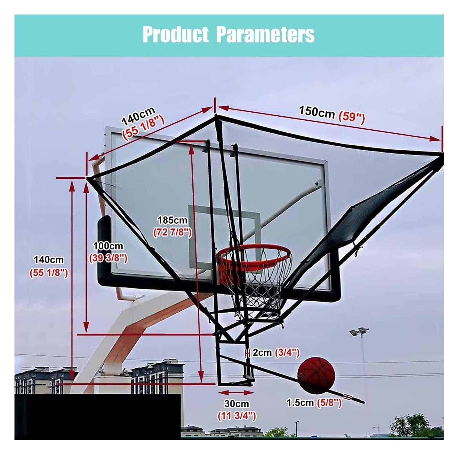 Machine De Retour De Ballon De Basket-Ball, Filet de Retour de tirs de Basketball Suspendu, Portable et Automatique, for entraîneur de Ballon