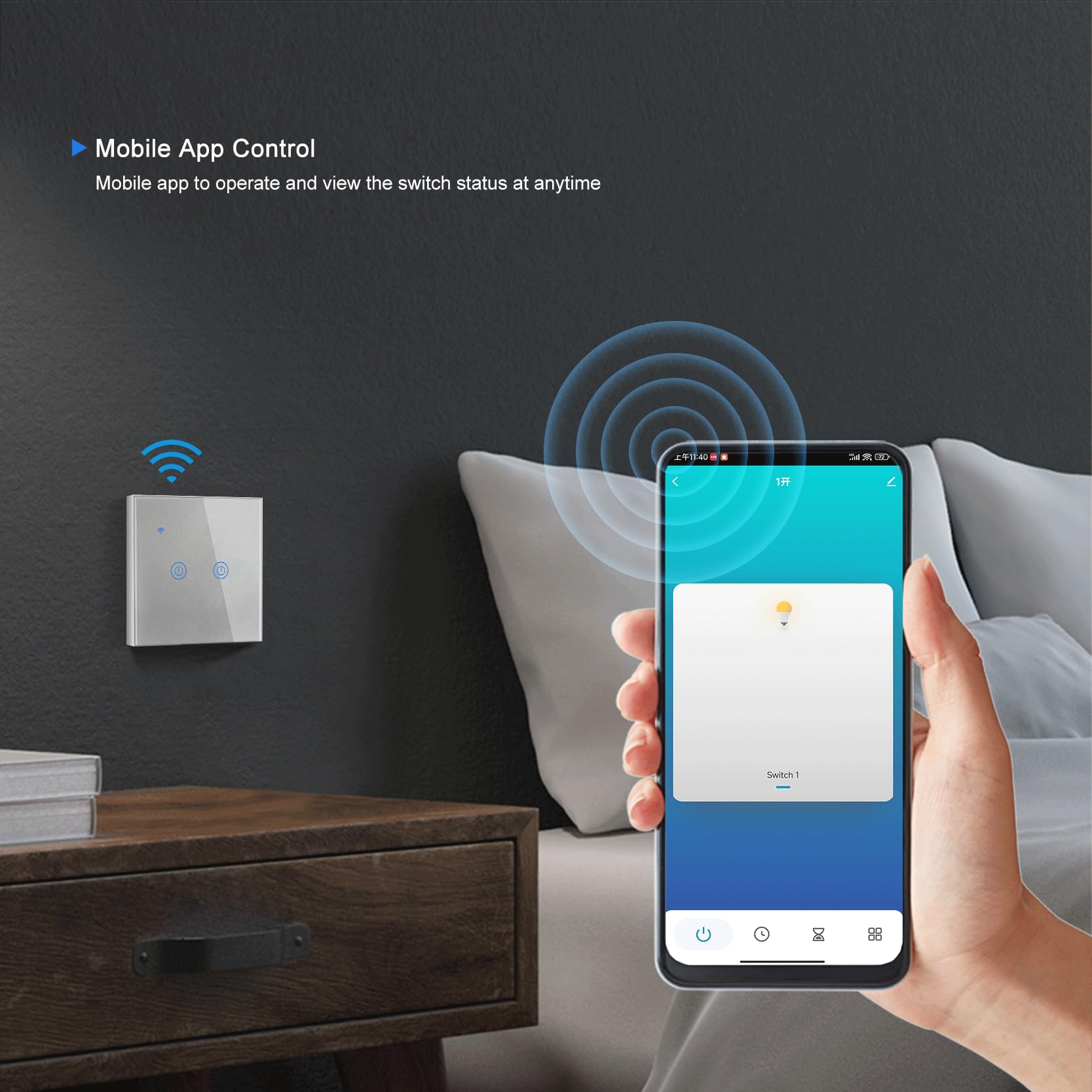 Naigebrol Apple homekit Smart WiFi Light Switch, Need Neutral Wire Required, HomeKit Compatible, Glass Touch Panel - Image 4