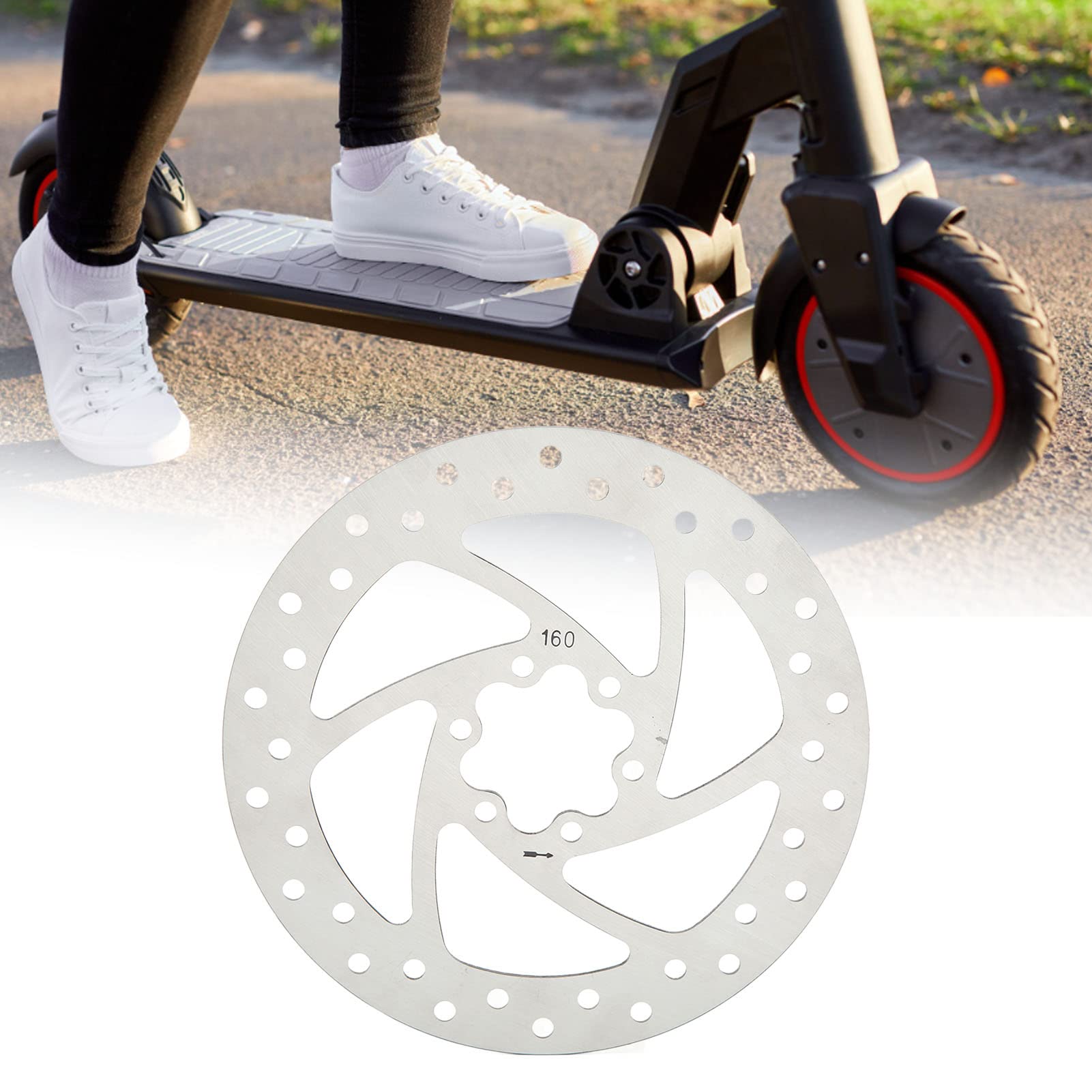 Leapiture 6 Bolt 160mm Disc Brake Rotor Stainless Steel Electric Scooter Disc Brake Rotor with 6 Screws for Electric Scooter
