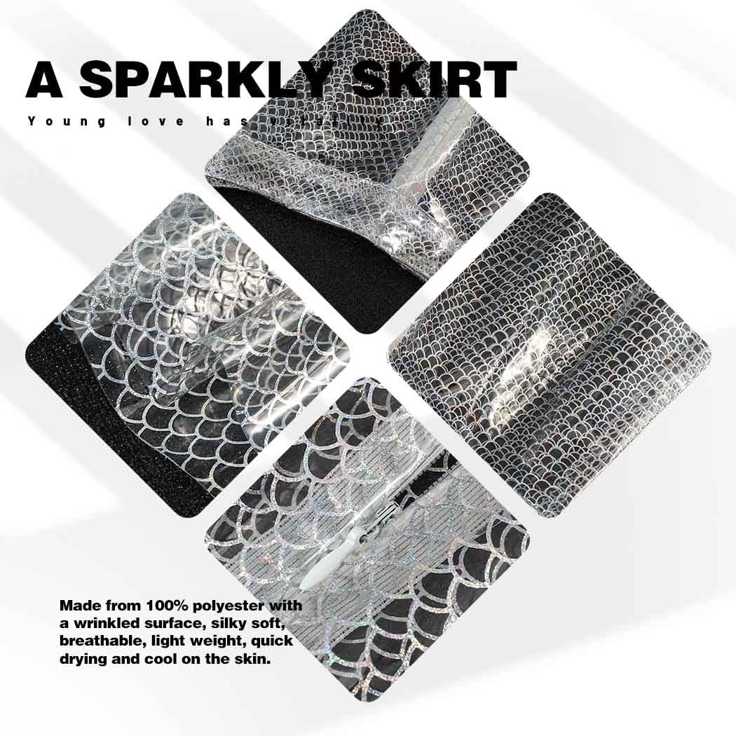 GRAEEN Women‘s Flared Pleated Skirts Sparkly See Through Mini Skirt High Waisted Clubwear Skirt Novelty Clear Skirt for Women