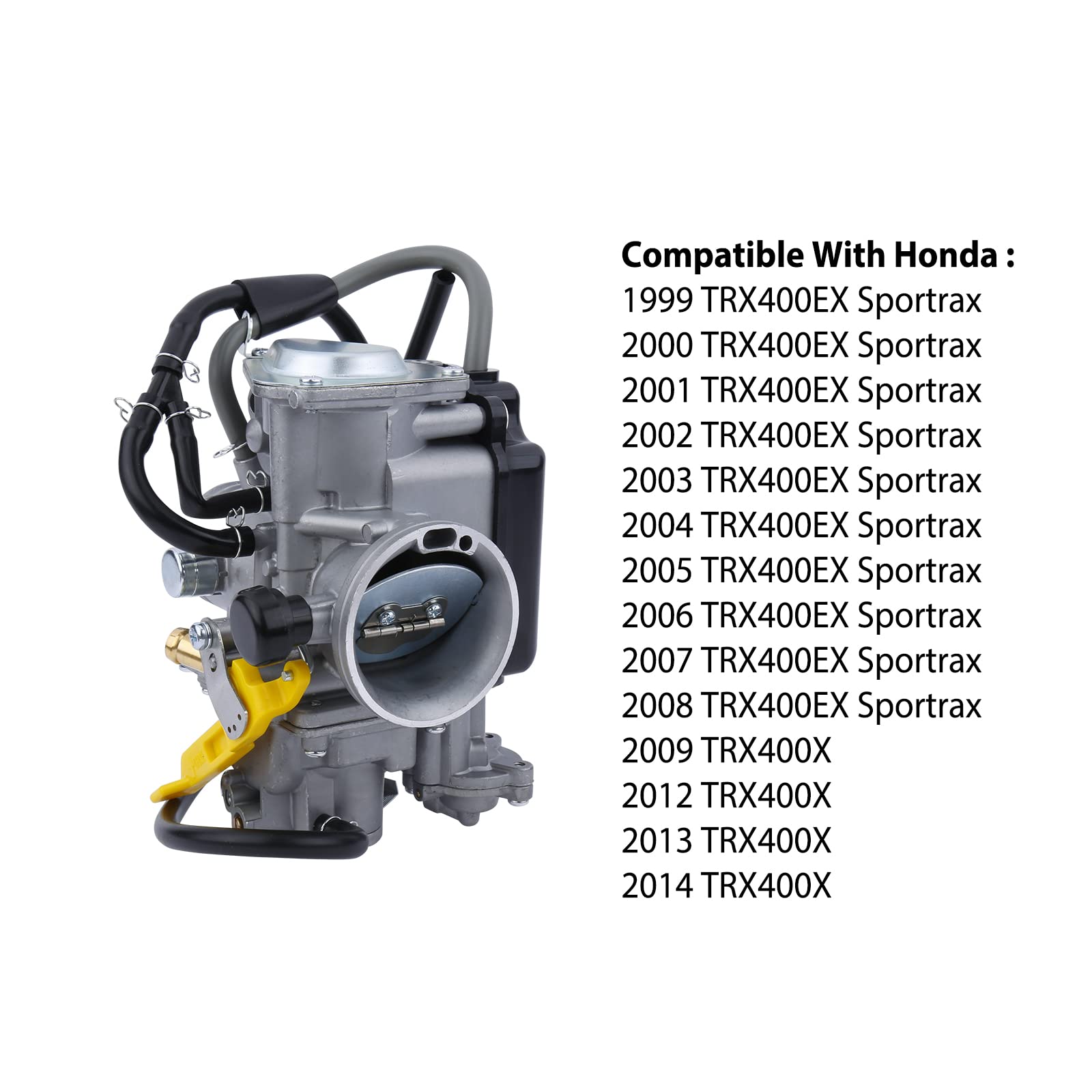 Carburetor Replacement For Honda TRX400, TRX400EX, FourTrax 400 (1999-2015) - 39mm Carb, Fits OEM #16100-HN1-013