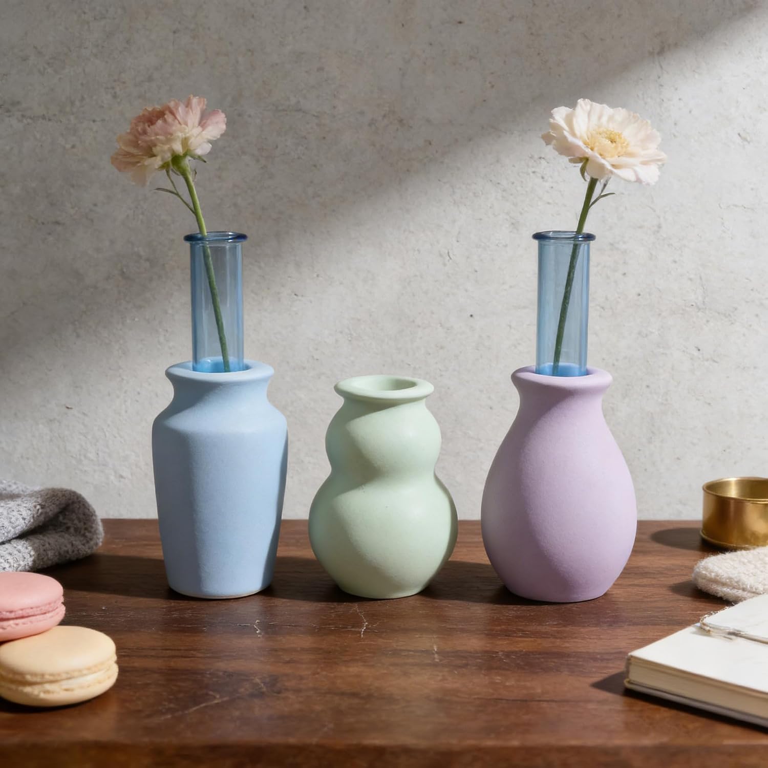 3Pcs Mini Vase Silicone Molds with 3 Test Tubes, Small Epoxy Resin Vase Molds for Plant Propagation Station, DIY Flower Holders for Hydroponic Home Decor Wedding Crafts
