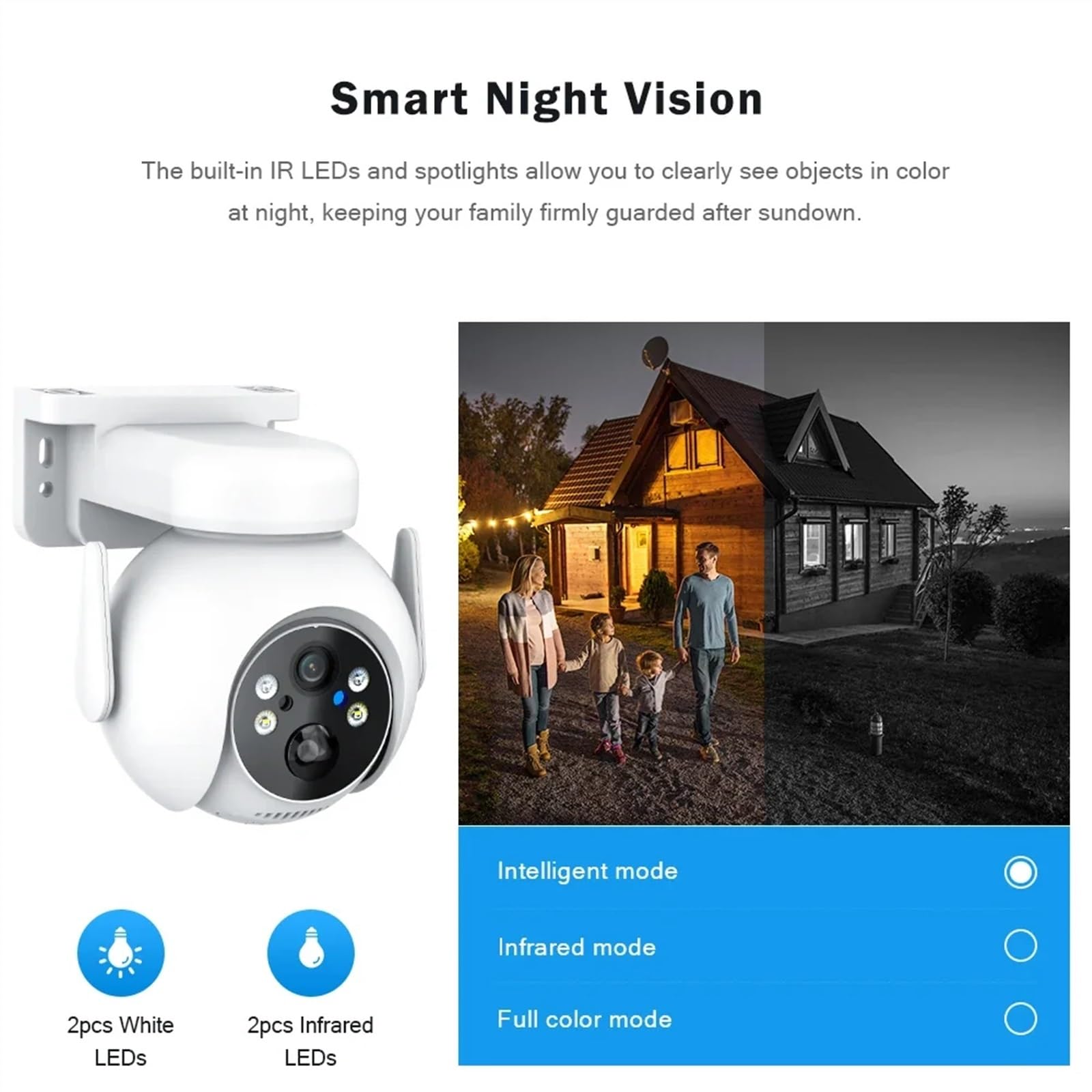 Caméra de sécurité, Caméra Solaire accès à Distance détection AI 4MP 4X Zoom numérique Surveillance IP PIR Audio réduction du Bruit Alarme poussée extérieure(Black and 128G Card)