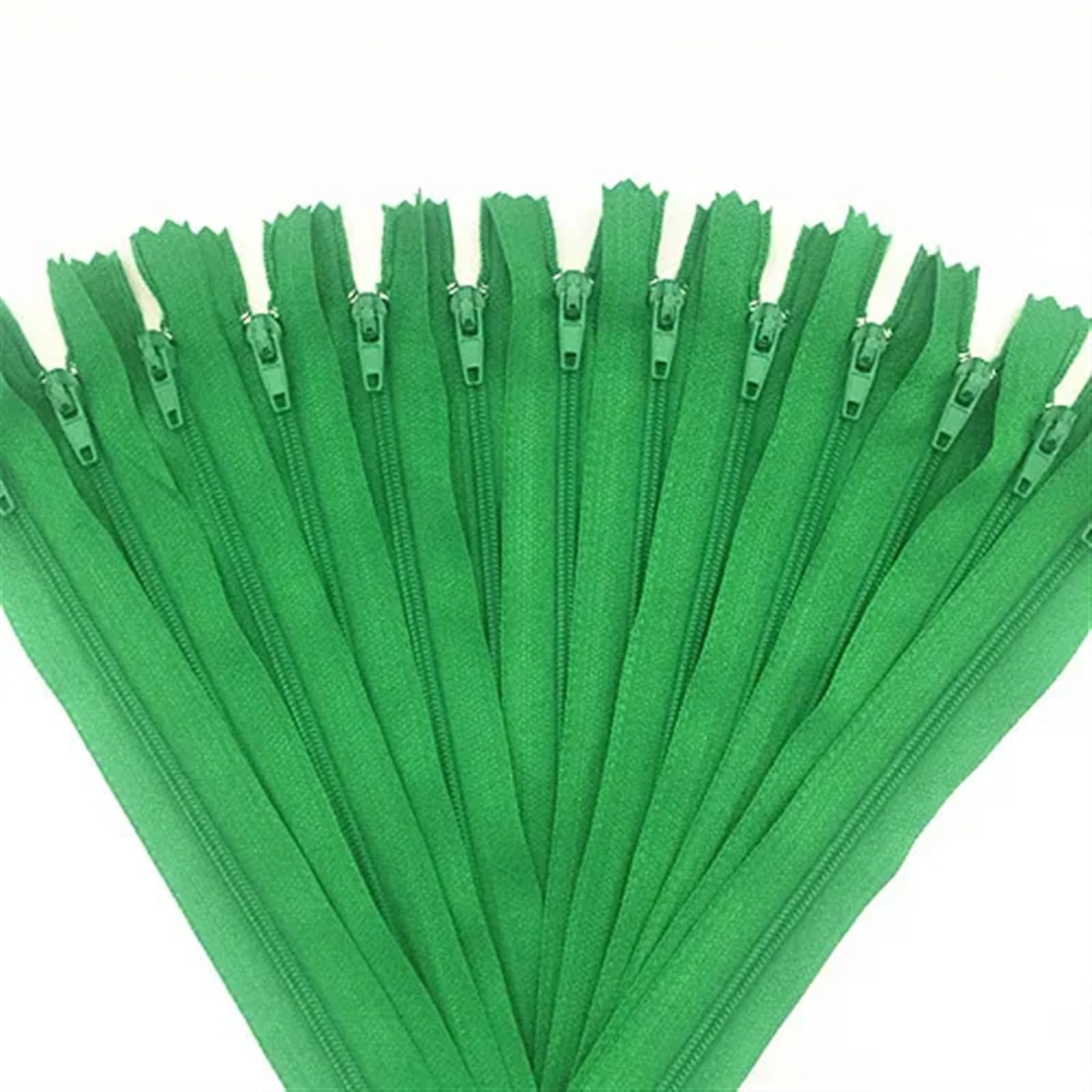MOHUIED Separating Jacket Zippers 10pcs Nylon Coil Zippers Tailor Sewer Craft DIY Apparel Sewing Supplies,Crafts Sewing(Green,8inch (20cm))