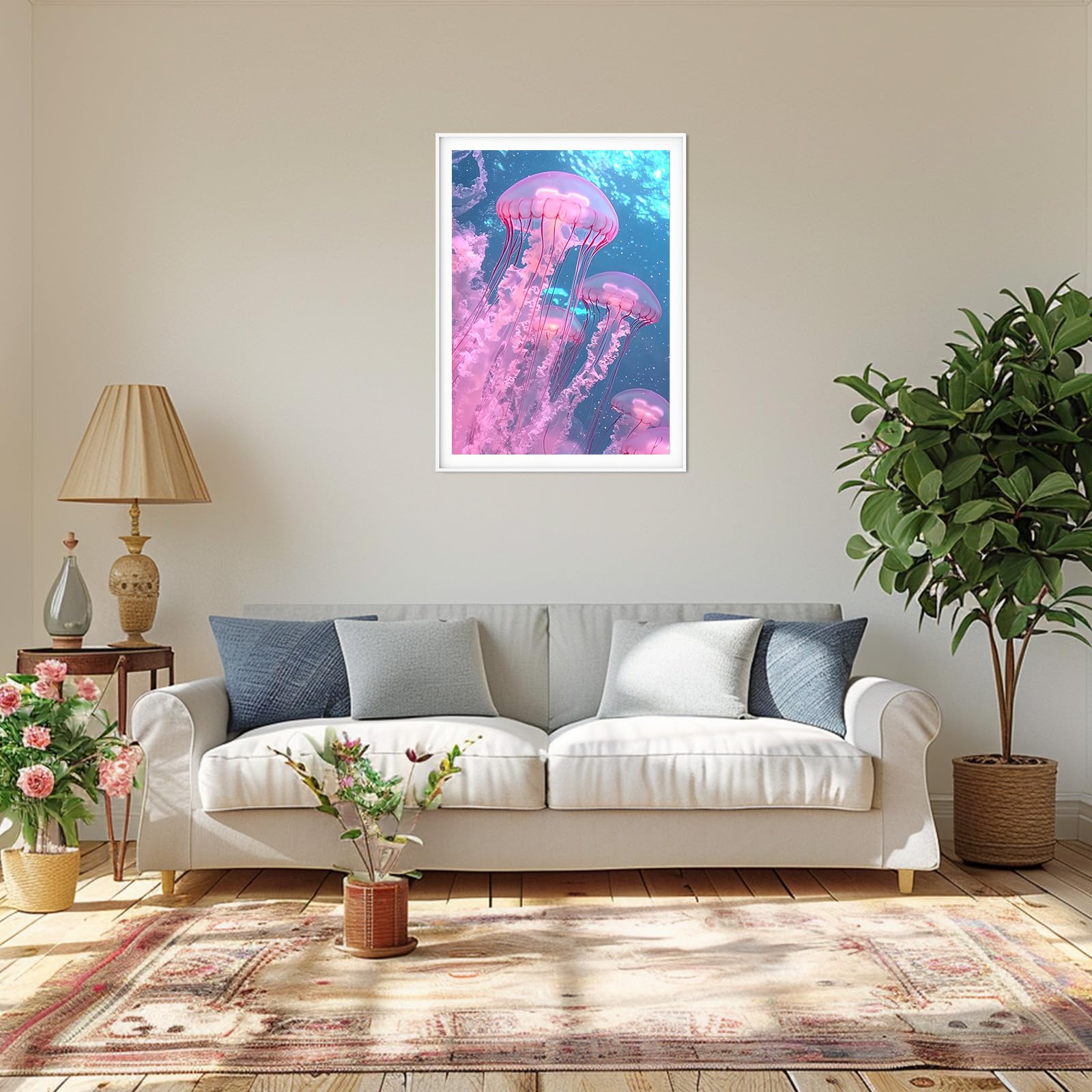 Kit Diamond Painting MAXBYE 5D – Medusa Rosa, Quadro Fai Da Te 30x40cm, Strass Full Drill Con Strumenti E Diamanti Extra
