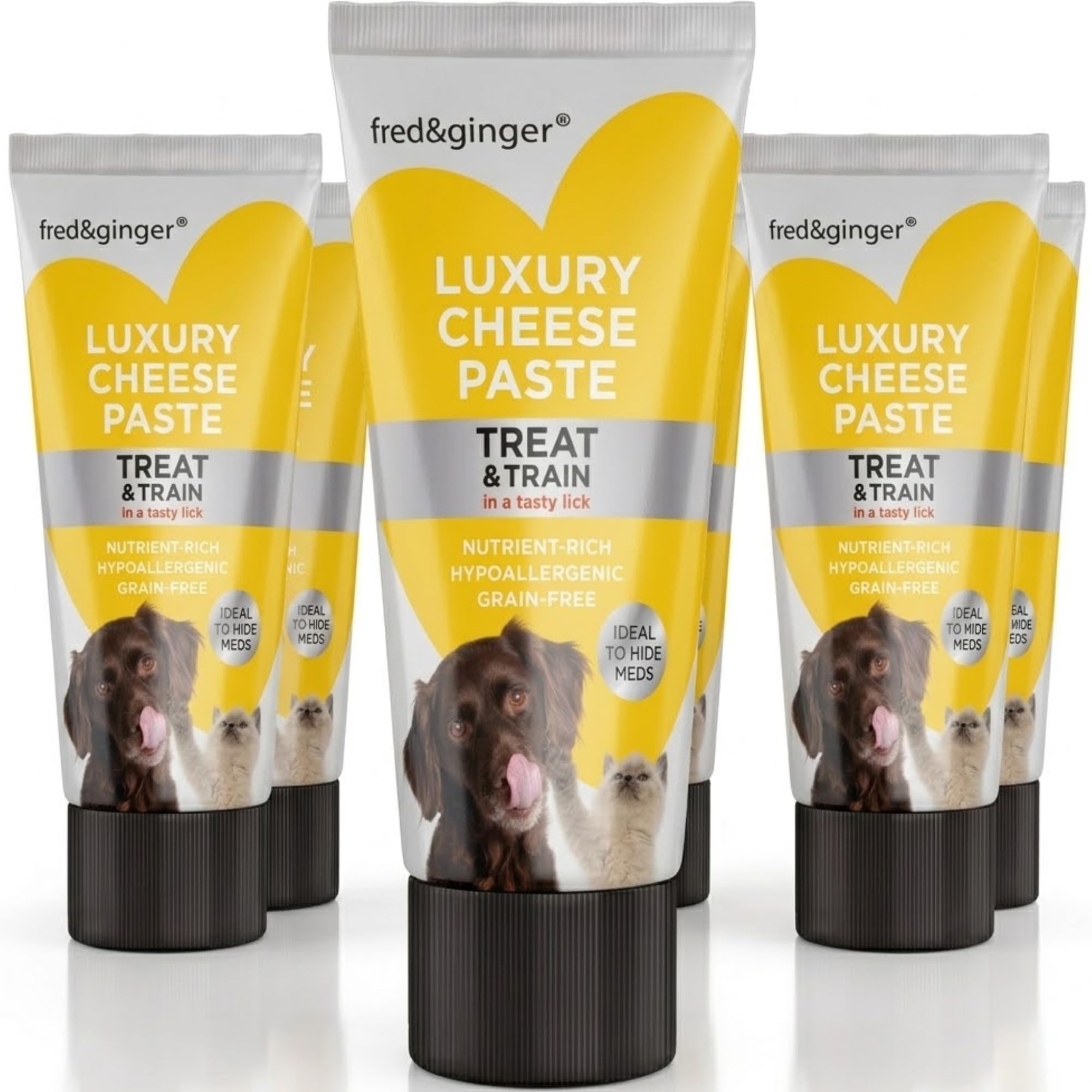 Luxury Cheese Paste 6 x 75g | Dog & Cat Pate | Dog Training Treats | Puppy Treats | Lick Mat Paste for Dogs & Cats | By Trusty Pet Supplies
