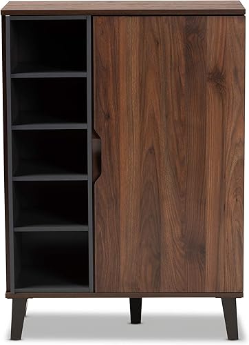 Miniatura 5 de Baxton Studio Zapateros, nogalgrismarrón oscuro