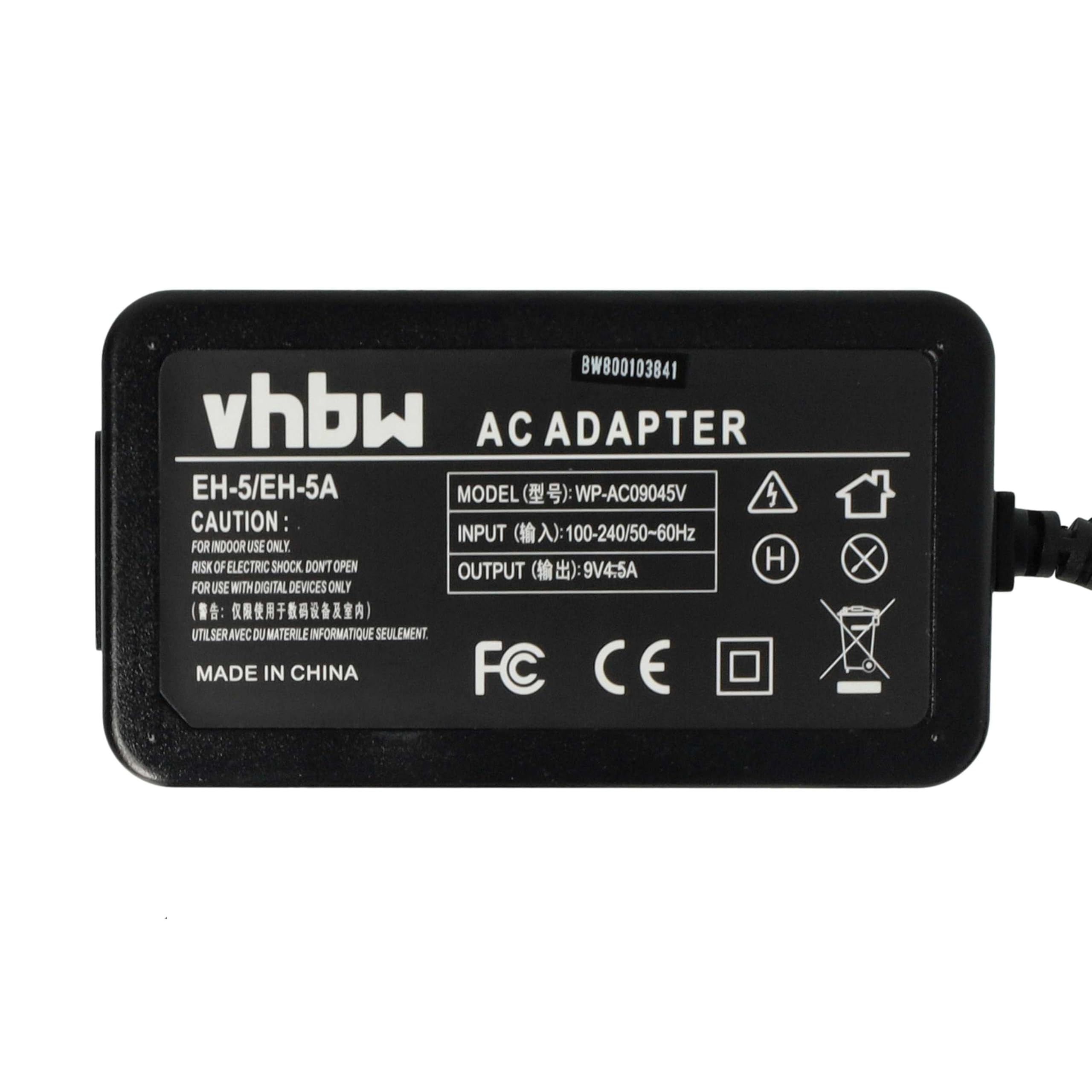 vhbw alimentatore compatibile con Nikon Z5, D800E, D850, D810a, Z7, Z6 fotocamera digitale + accoppiatore DC (sostituisce Nikon EP-5B) 2m