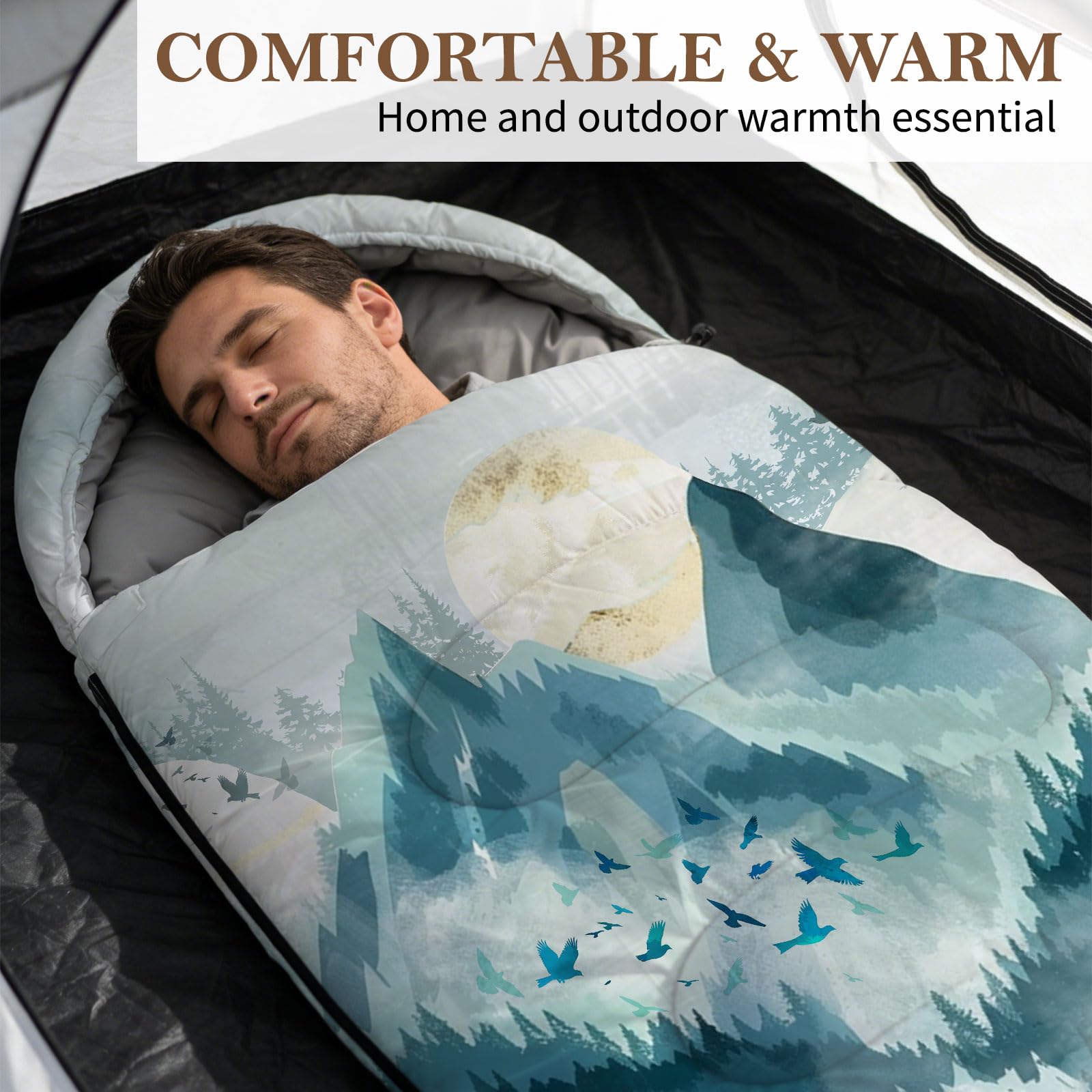 Outdoor Sleeping Bag Compact with Compression Sack for Camping Travel