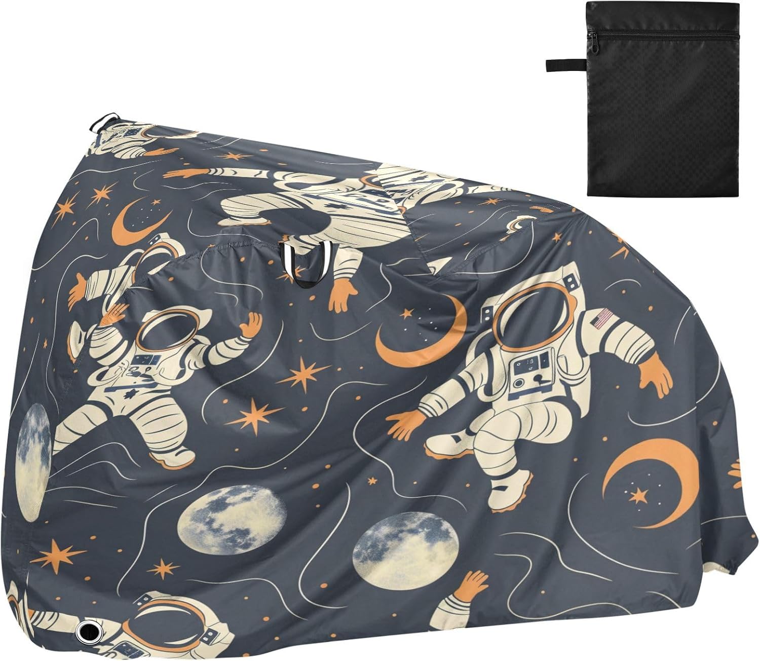 ALAZA Astronaut Moon Stars Pop Art Bike Cover Waterproof Outdoor Ebike Bicycle Covers Tarp Protection for 1/2 Bikes, Sun UV Dust Wind Proof